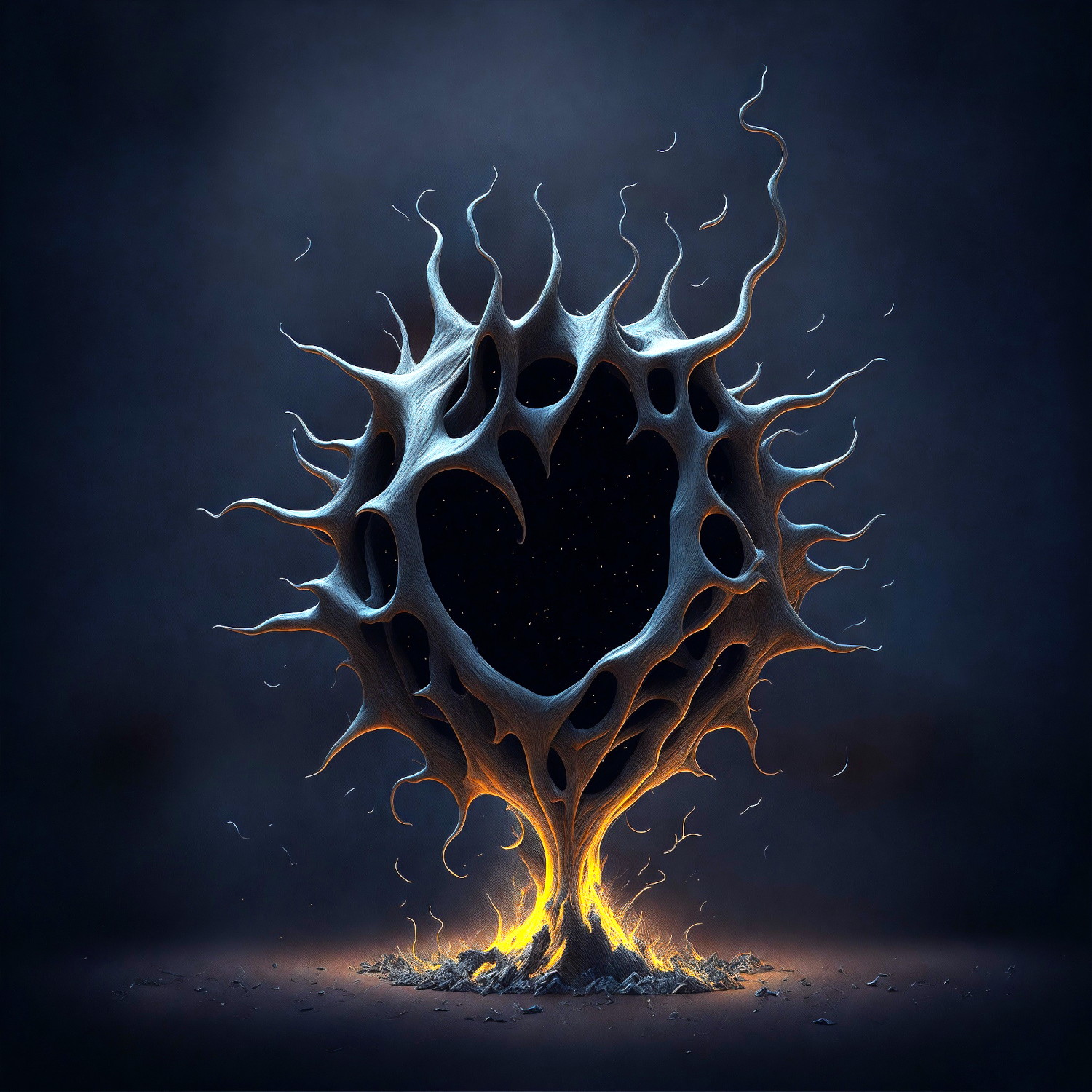 star pouring it's light into ashes - psychedelic image by Peter Kraaibeek